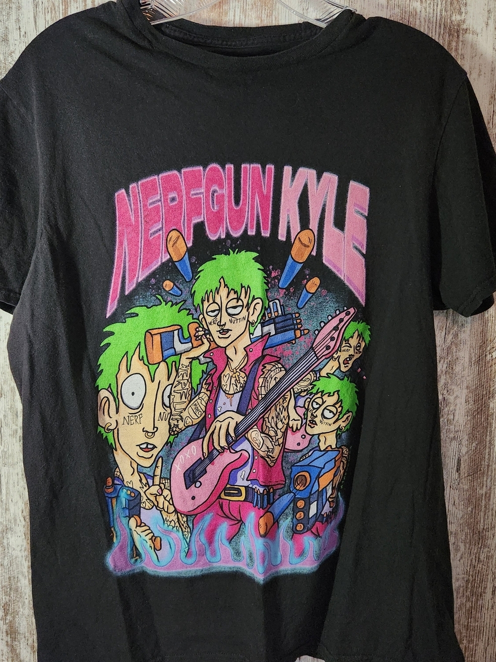 Teen Hearts Rare "MGK Nerf Gun Kyle" Graphic Tee - Black M Great Condition
